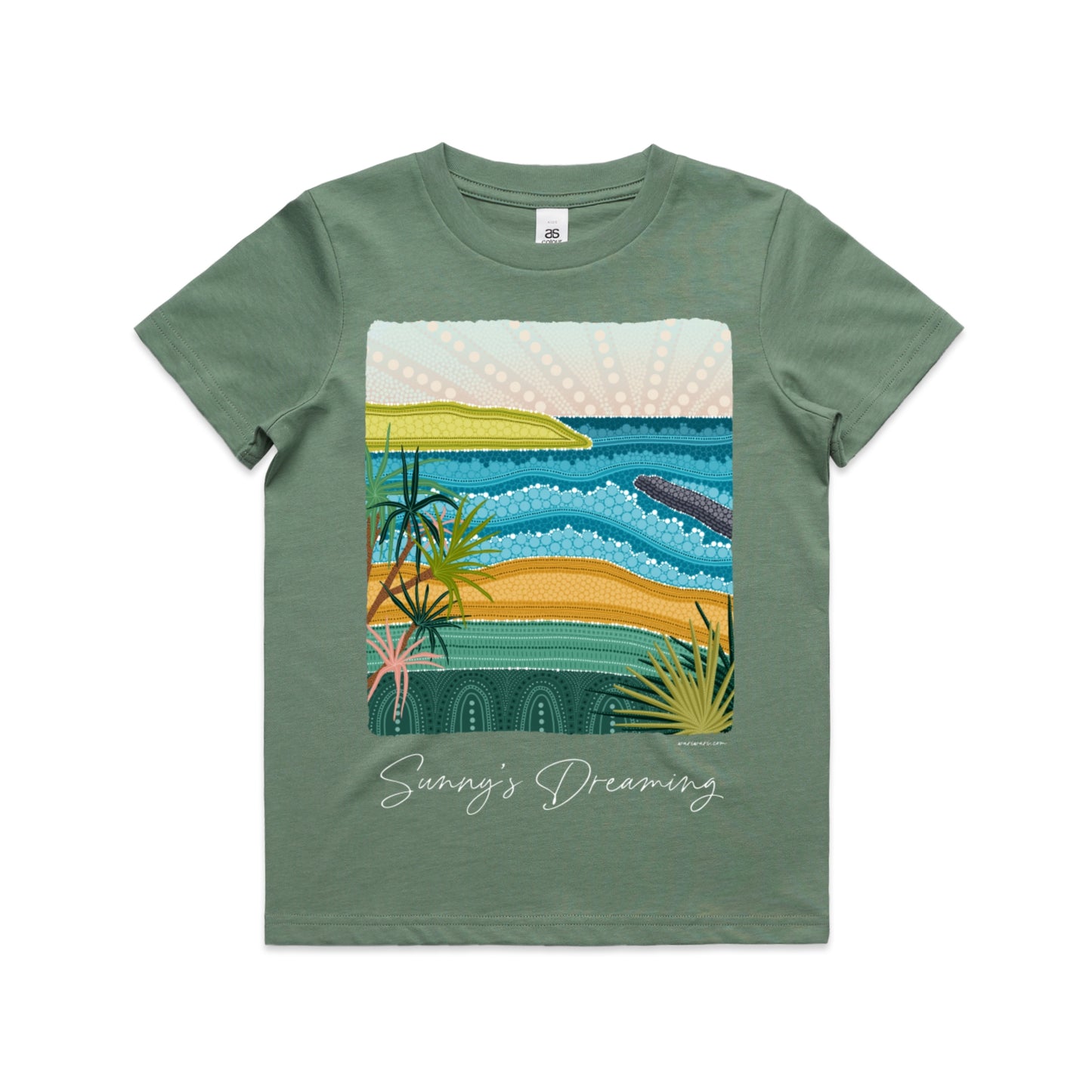 Sunny's Dreaming | Kid's t-shirt with white text
