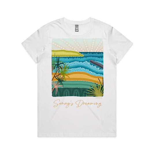 Sunny's Dreaming | Women's t-shirt with orange text