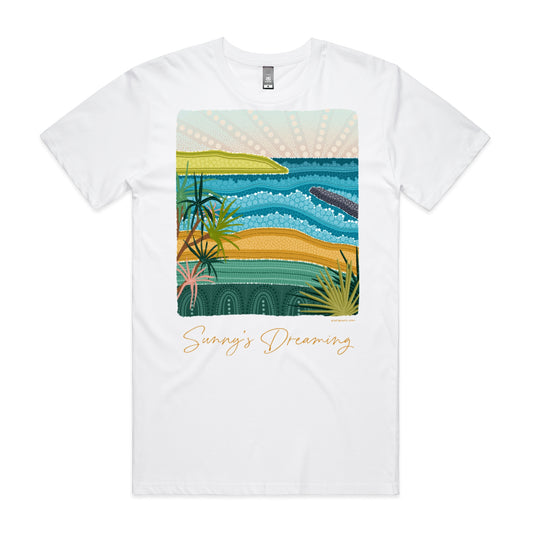 Sunny's Dreaming | Men's t-shirt with orange text