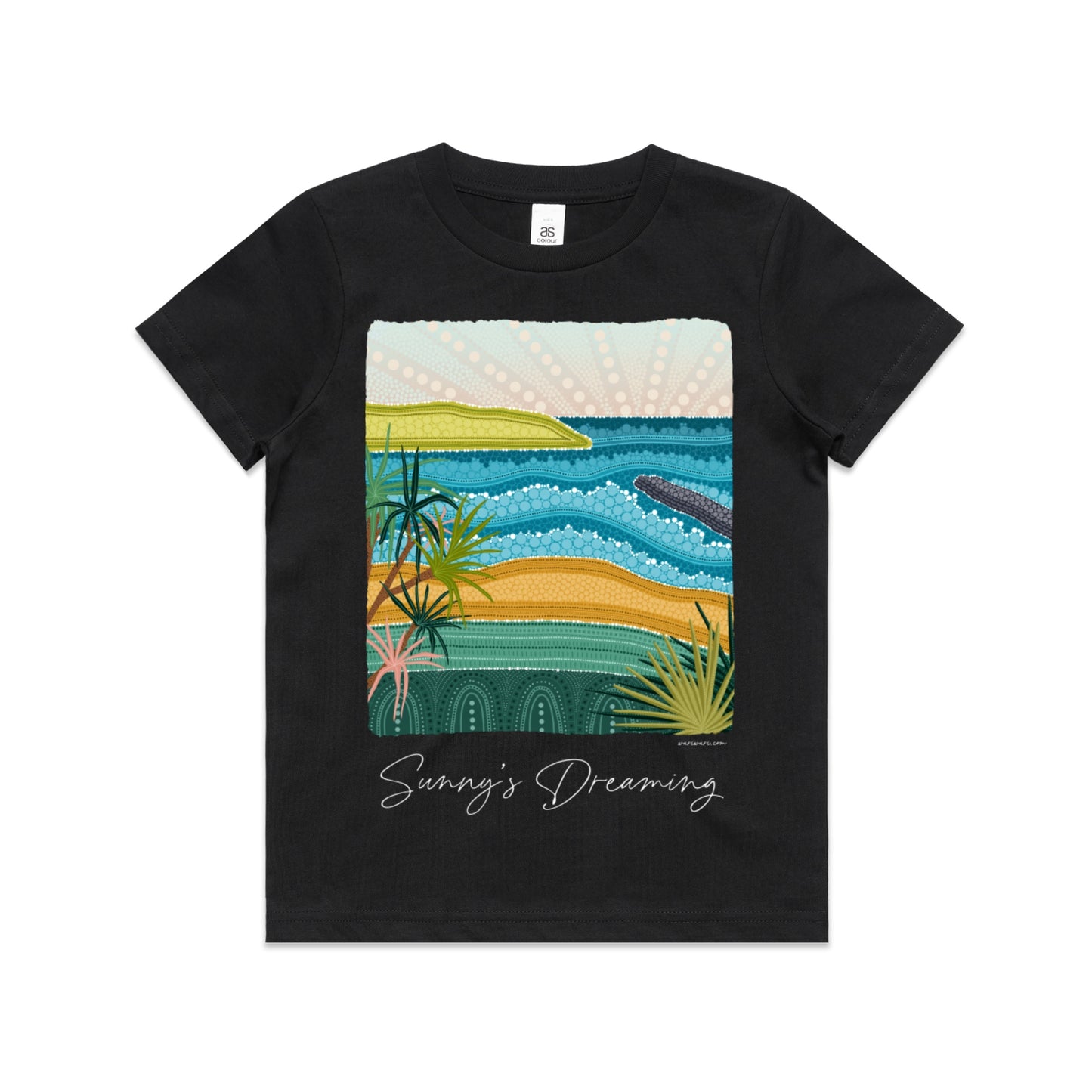 Sunny's Dreaming | Kid's t-shirt with white text