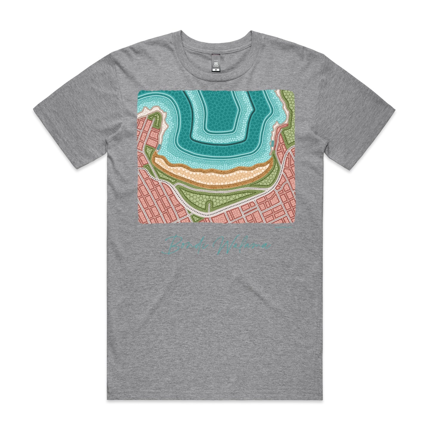 Bondi Walama | Men's t-shirt with teal text