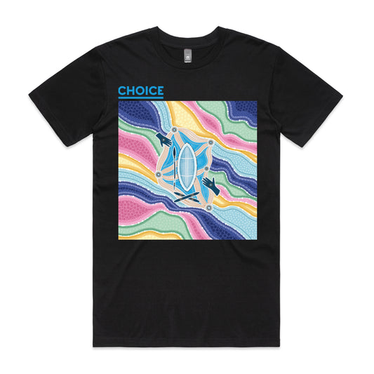 CHOICE RAP | Men's black t-shirt with blue logo