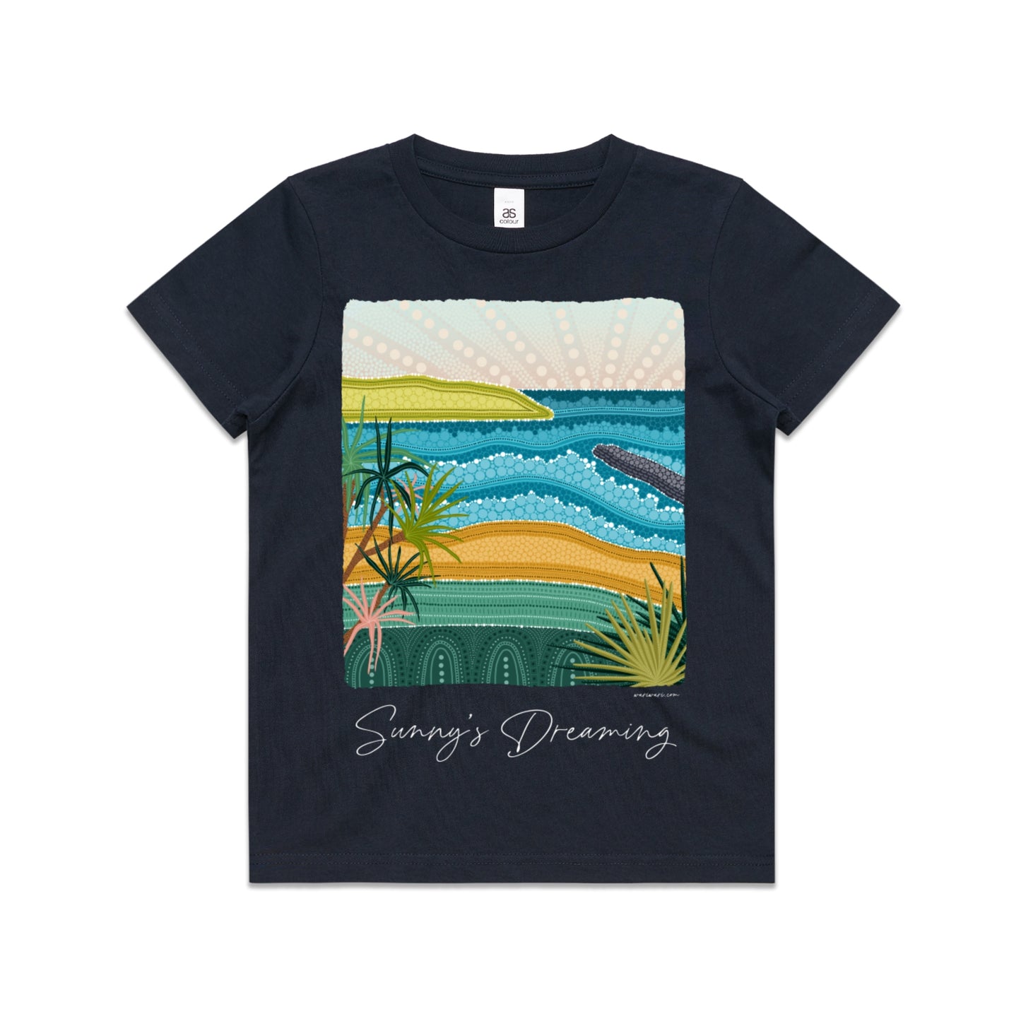 Sunny's Dreaming | Kid's t-shirt with white text