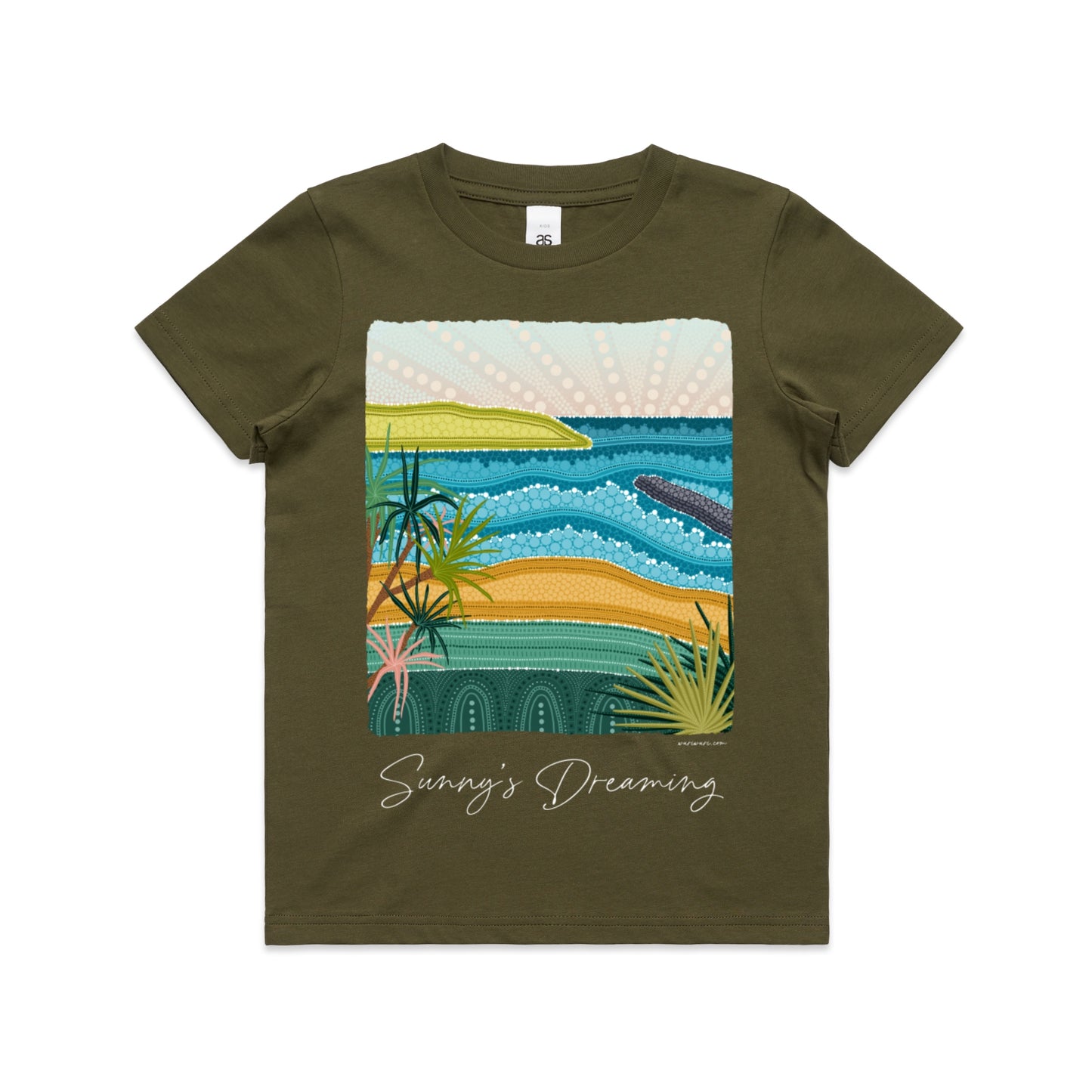 Sunny's Dreaming | Kid's t-shirt with white text
