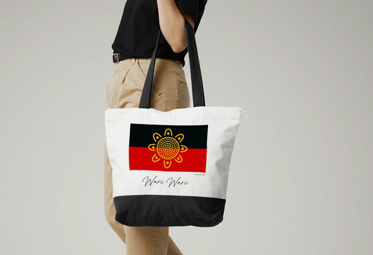 Sun Aboriginal flag tote bag