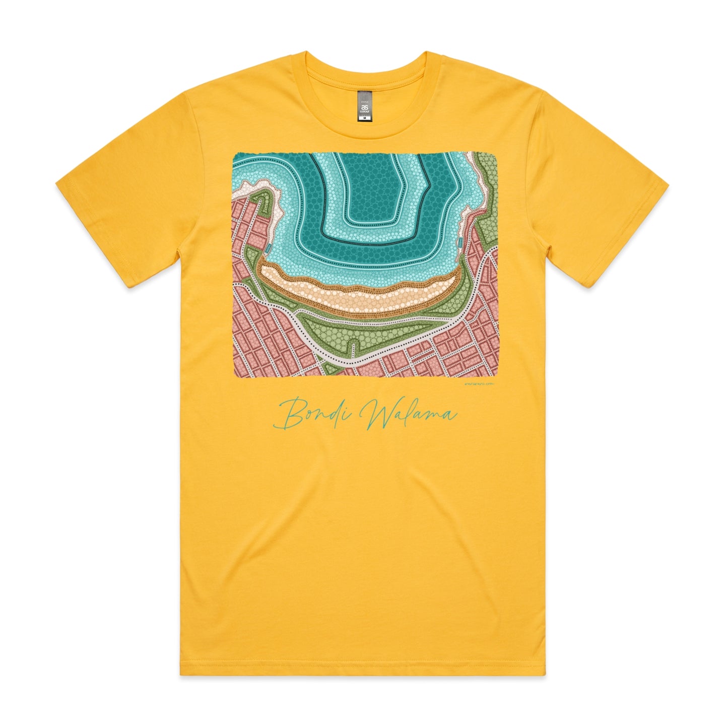 Bondi Walama | Men's t-shirt with teal text