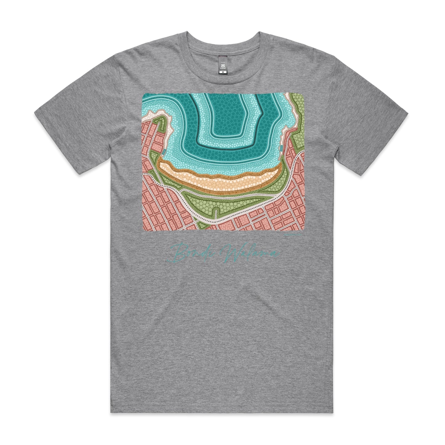 Bondi Walama | Men's t-shirt with teal text