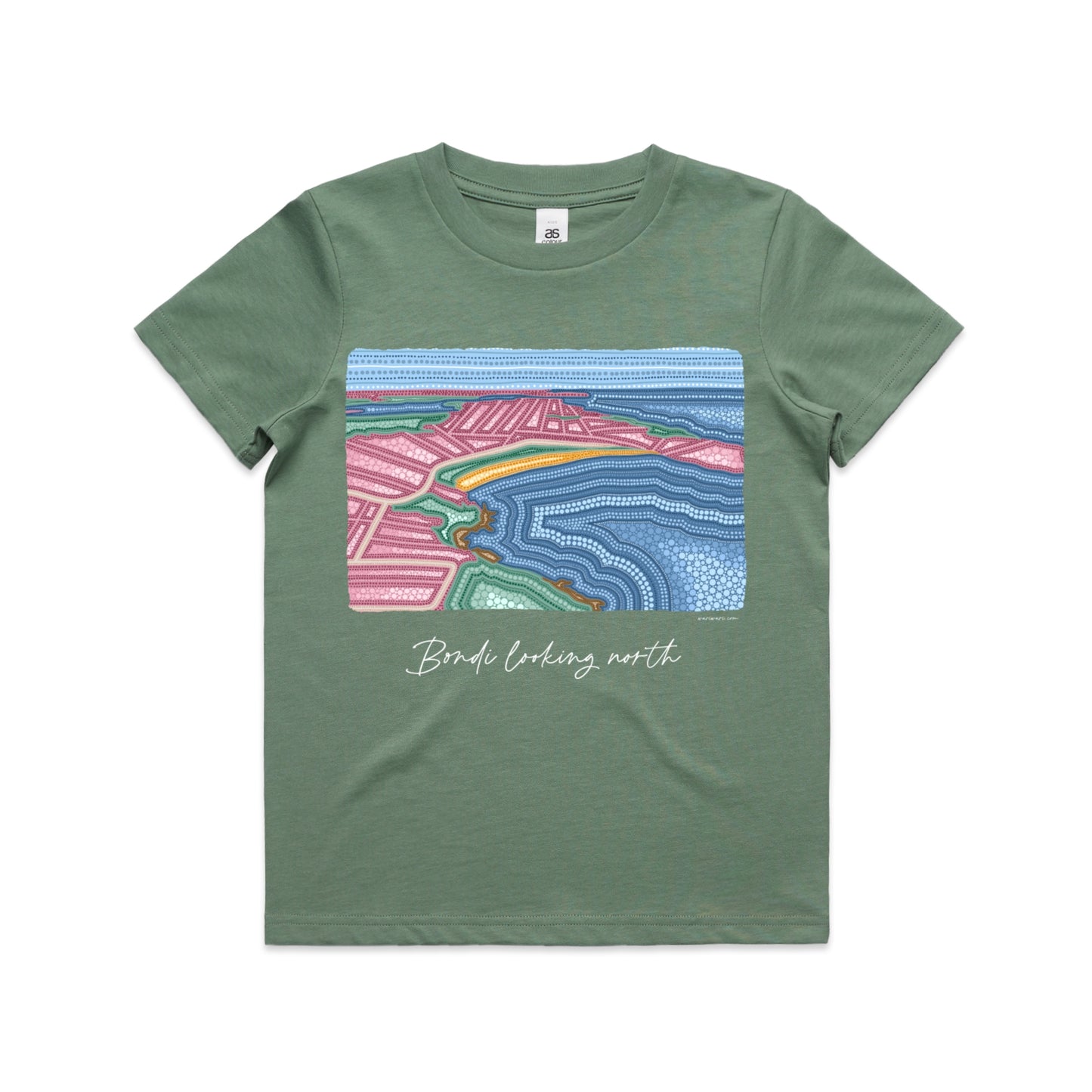 Bondi looking north | Kid's t-shirt with white text