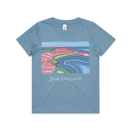 Bondi looking north | Kid's t-shirt with white text