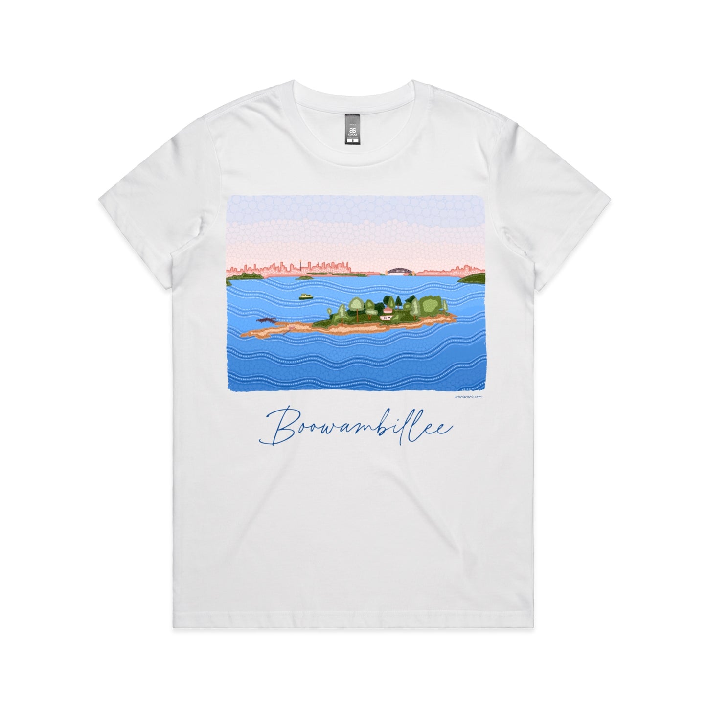 Boowambillee | Women's t-shirt with blue text