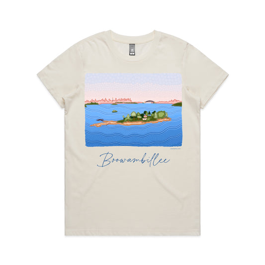 Boowambillee | Women's t-shirt with blue text