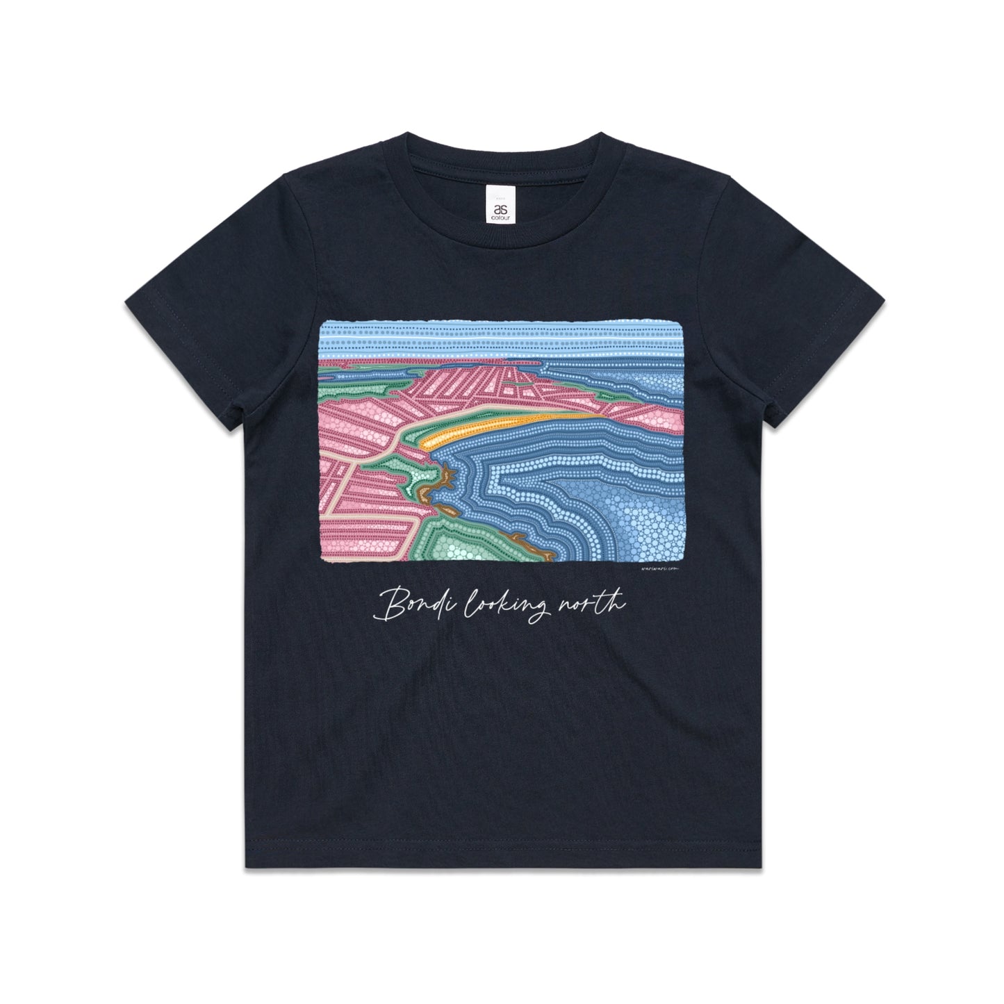 Bondi looking north | Kid's t-shirt with white text