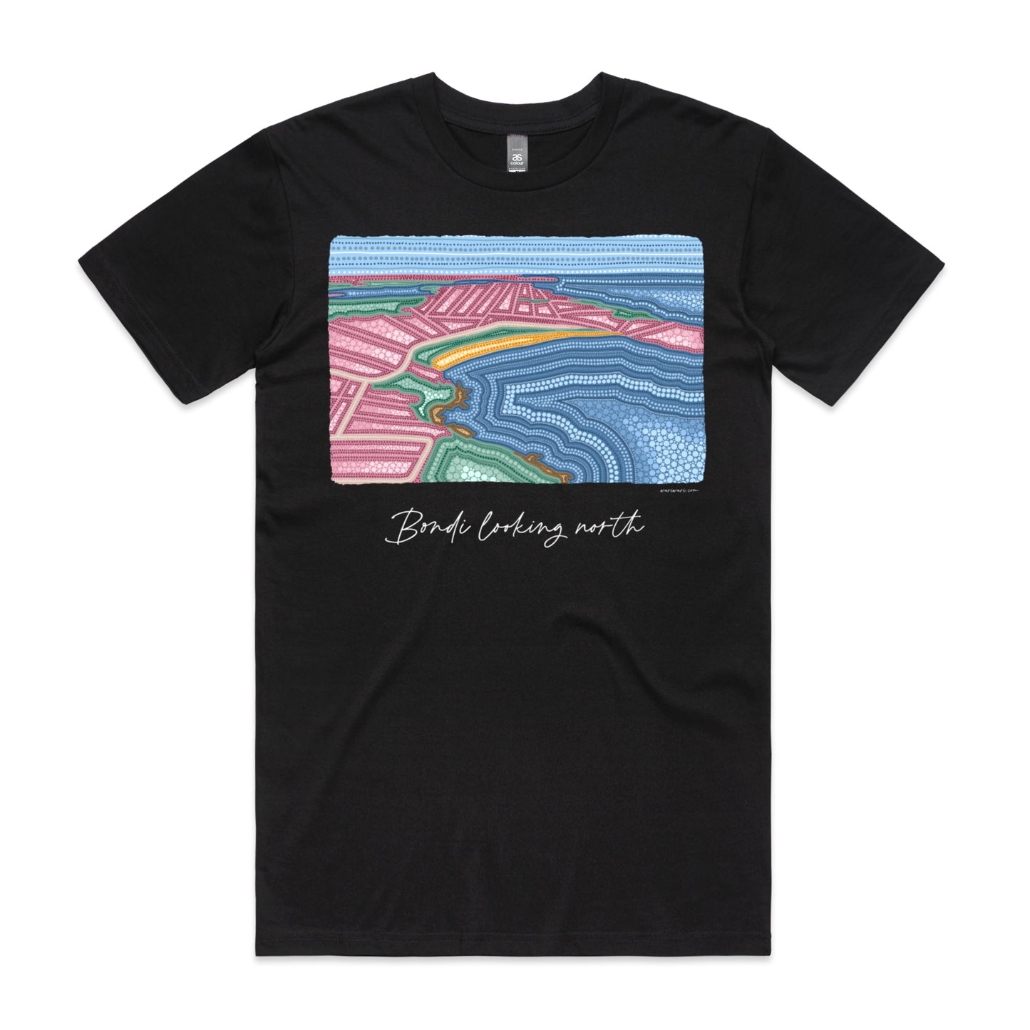 Bondi looking north | Men's t-shirt with white text