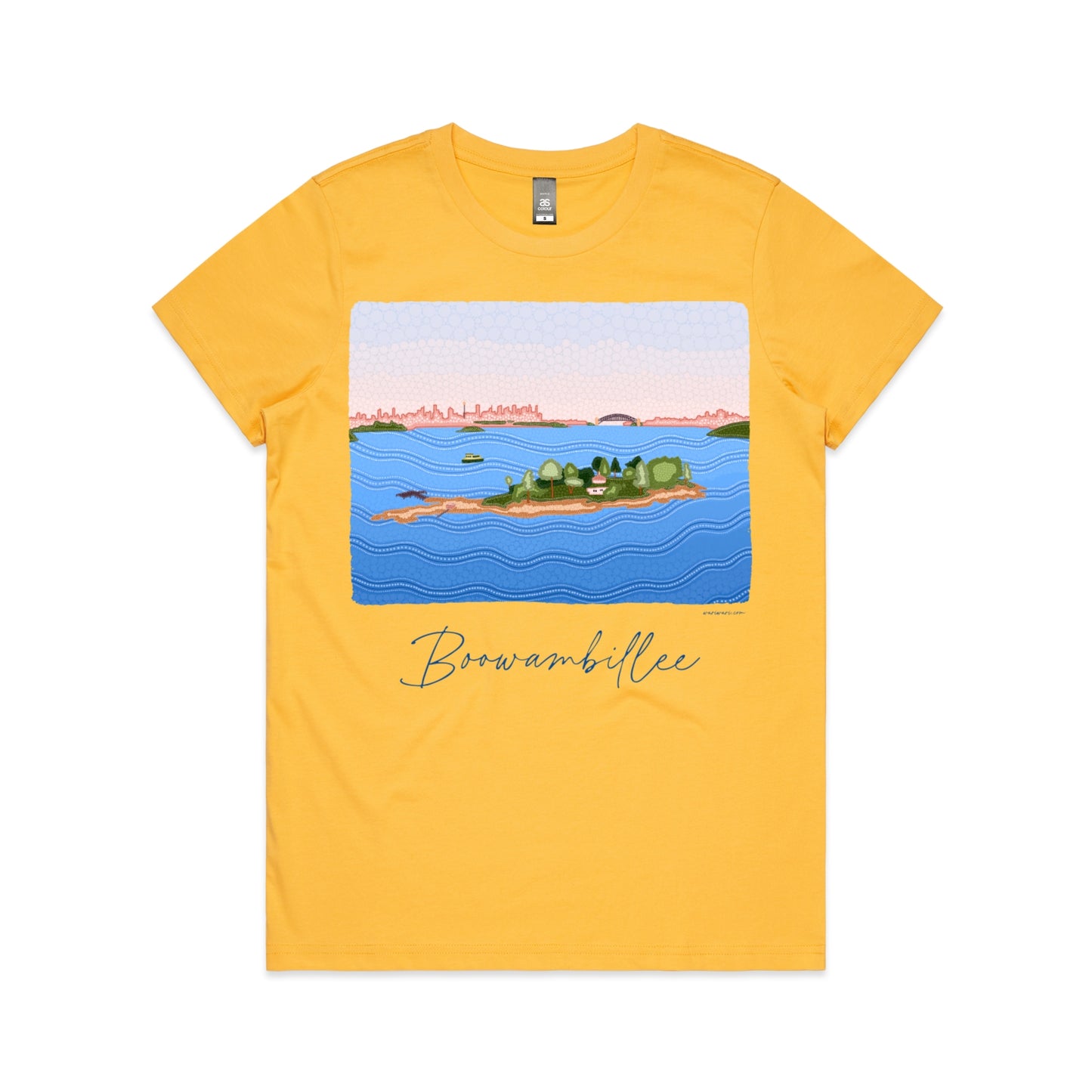 Boowambillee | Women's t-shirt with blue text