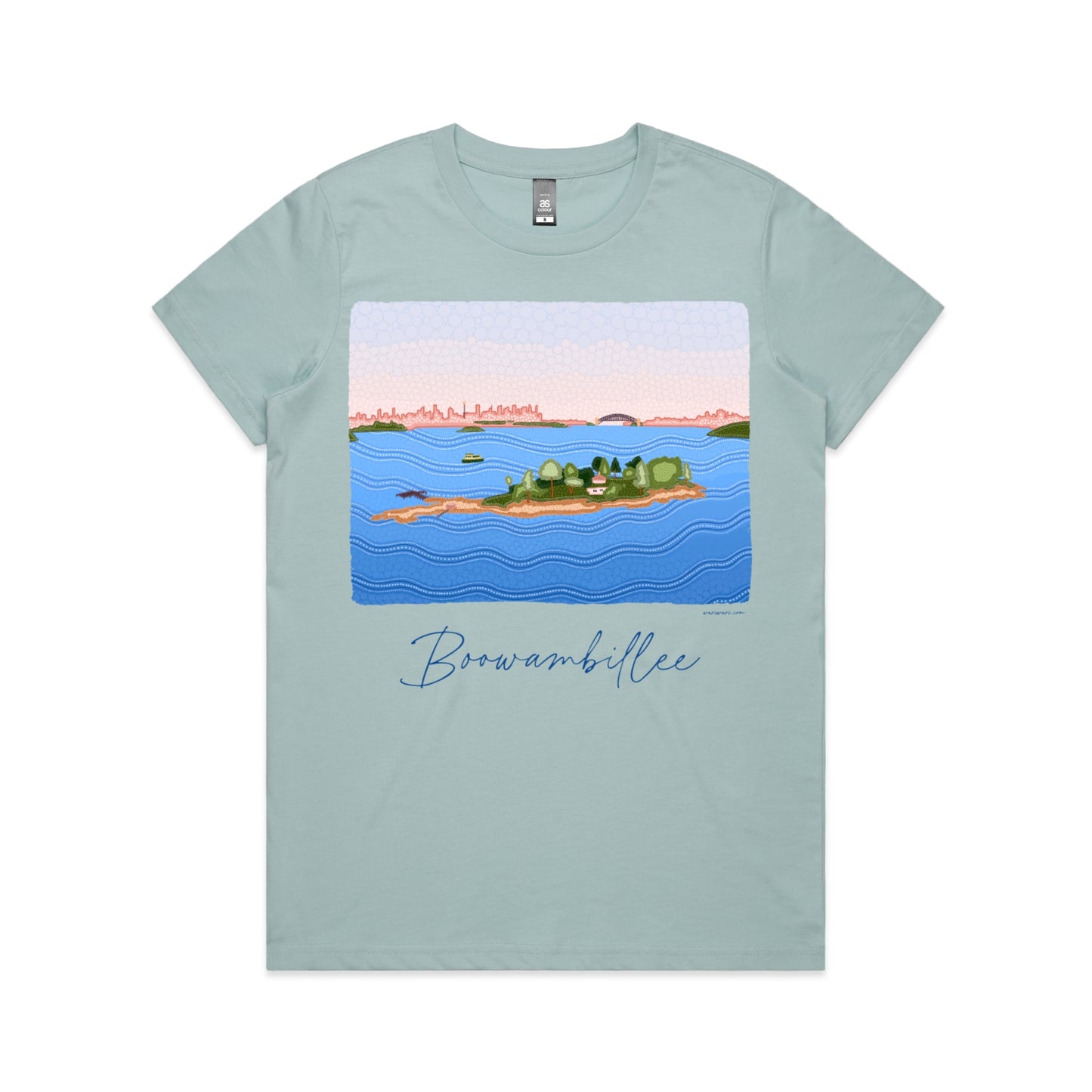 Boowambillee | Women's t-shirt with blue text