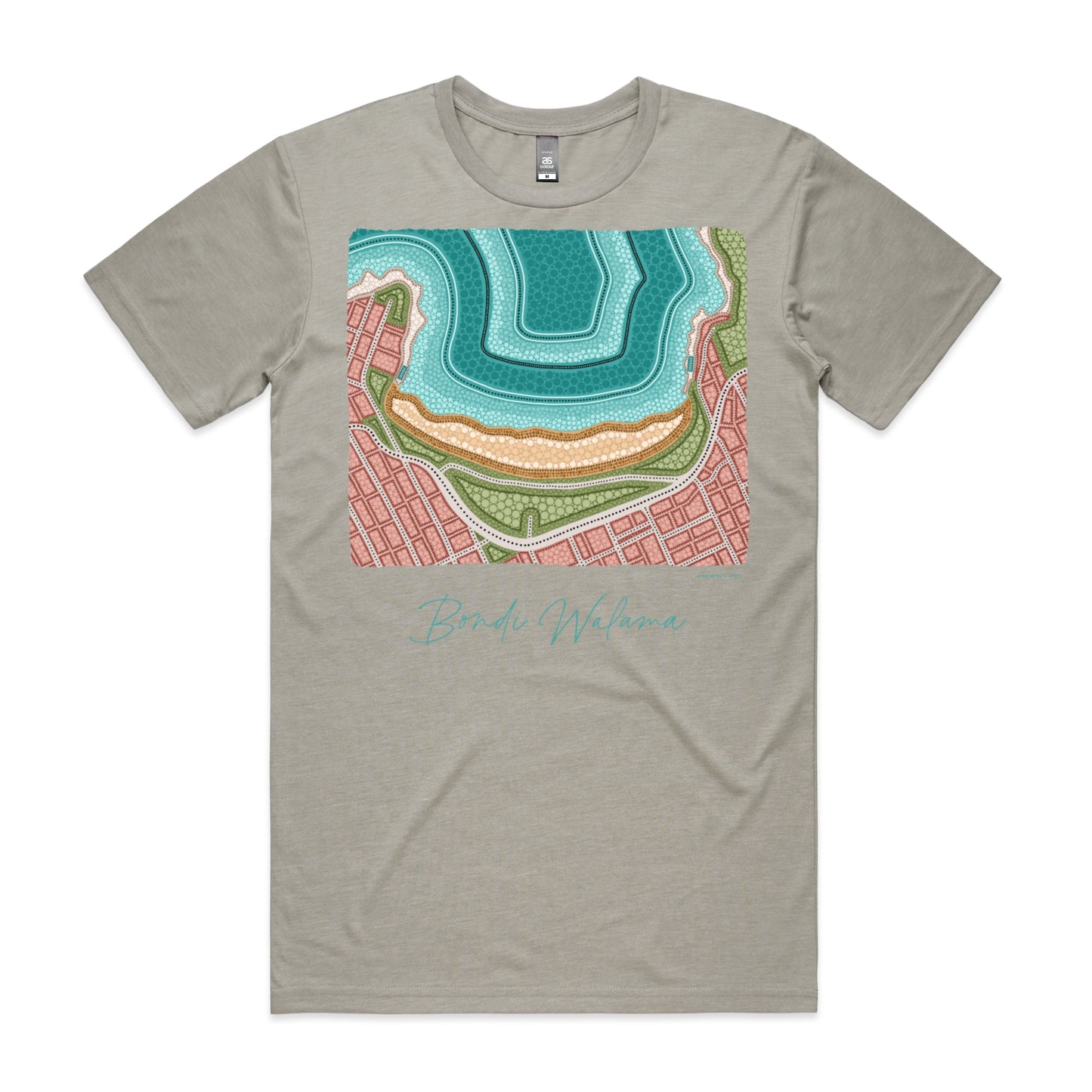 Bondi Walama | Men's t-shirt with teal text