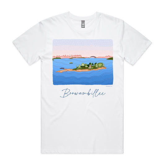 Boowambillee | Men's t-shirt with blue text