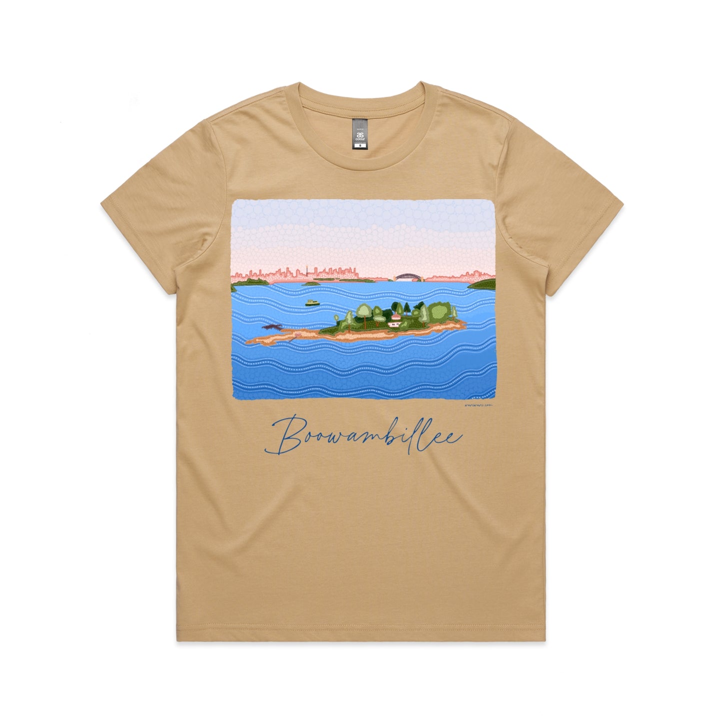 Boowambillee | Women's t-shirt with blue text