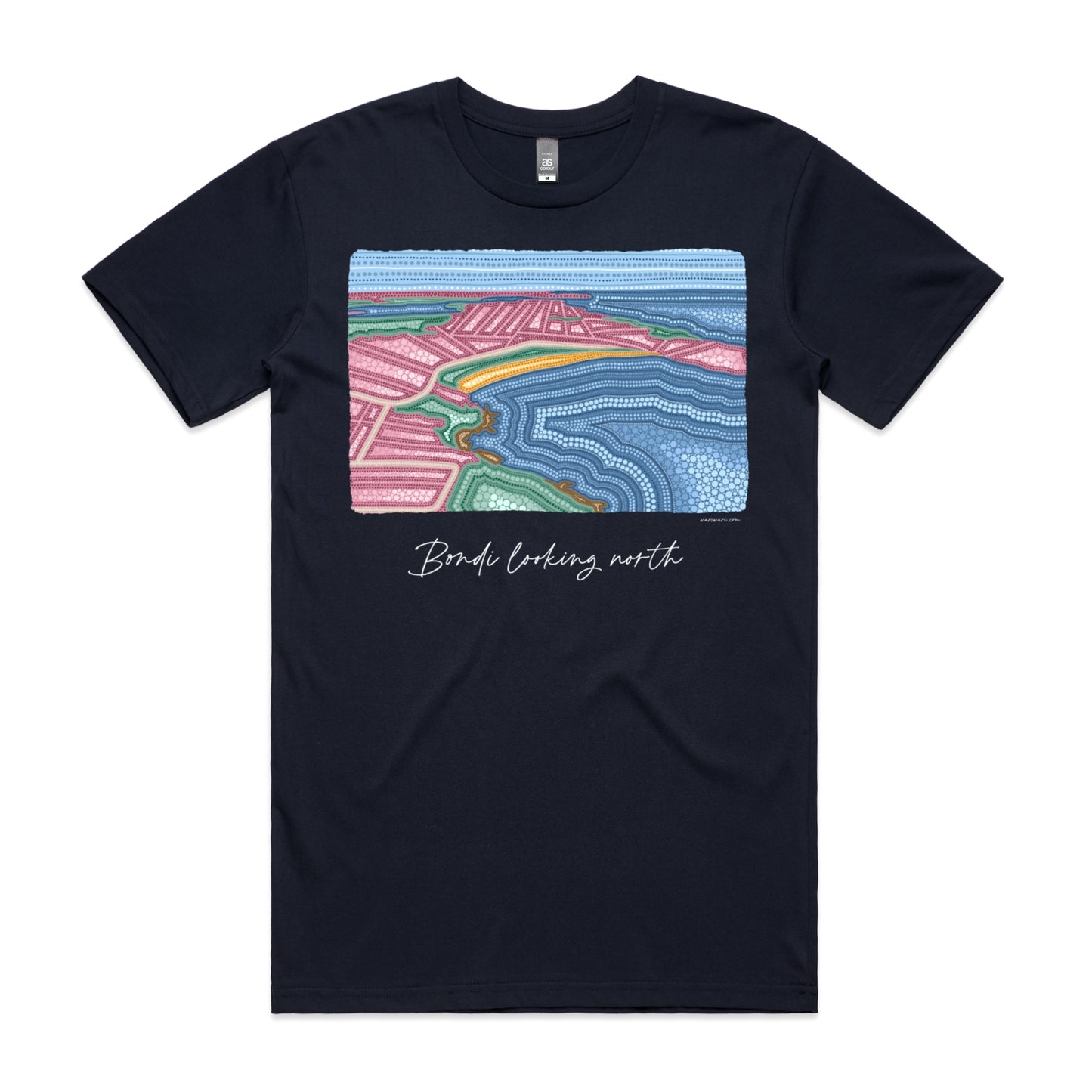 Bondi looking north | Men's t-shirt with white text